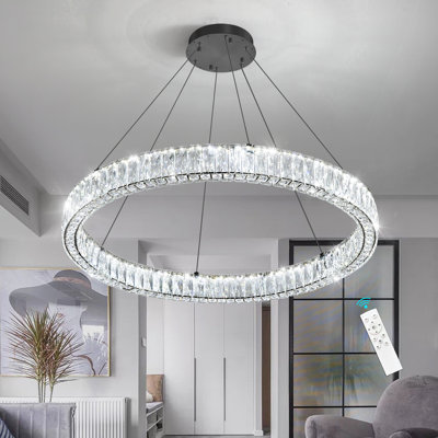 Modern Dimmable Led Crystal Ring Chandelier