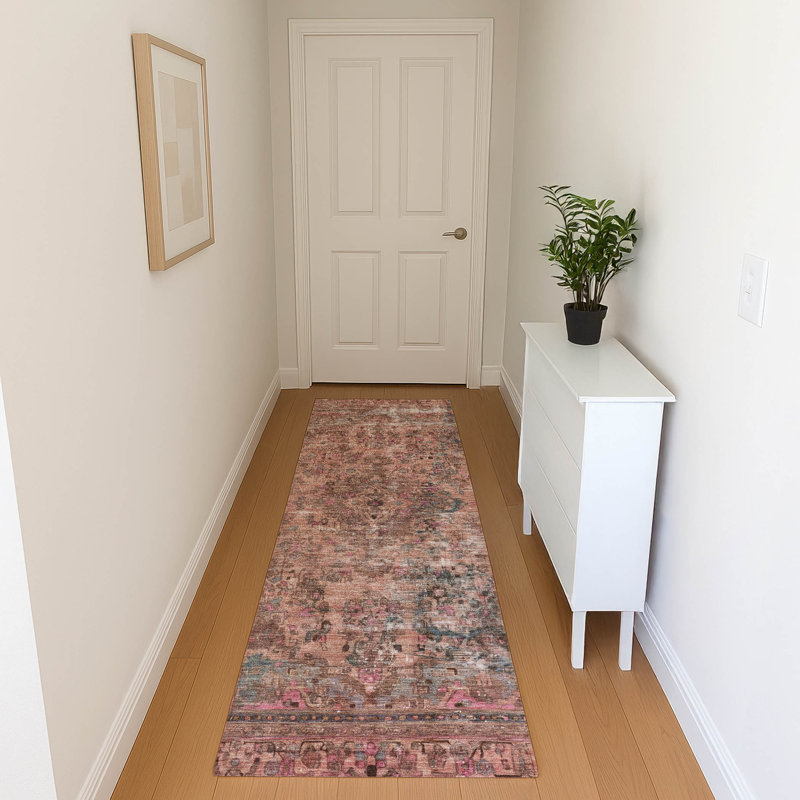 Premium Machine Washable Lampkins AMF1646 Global Rug, Runner 2'3" x 7'6"