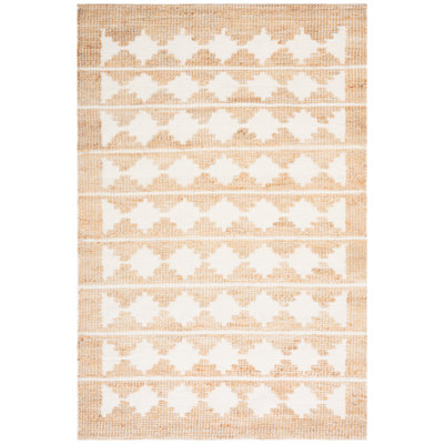 Ivory Natural Hand-Loomed Jute Wool Rug