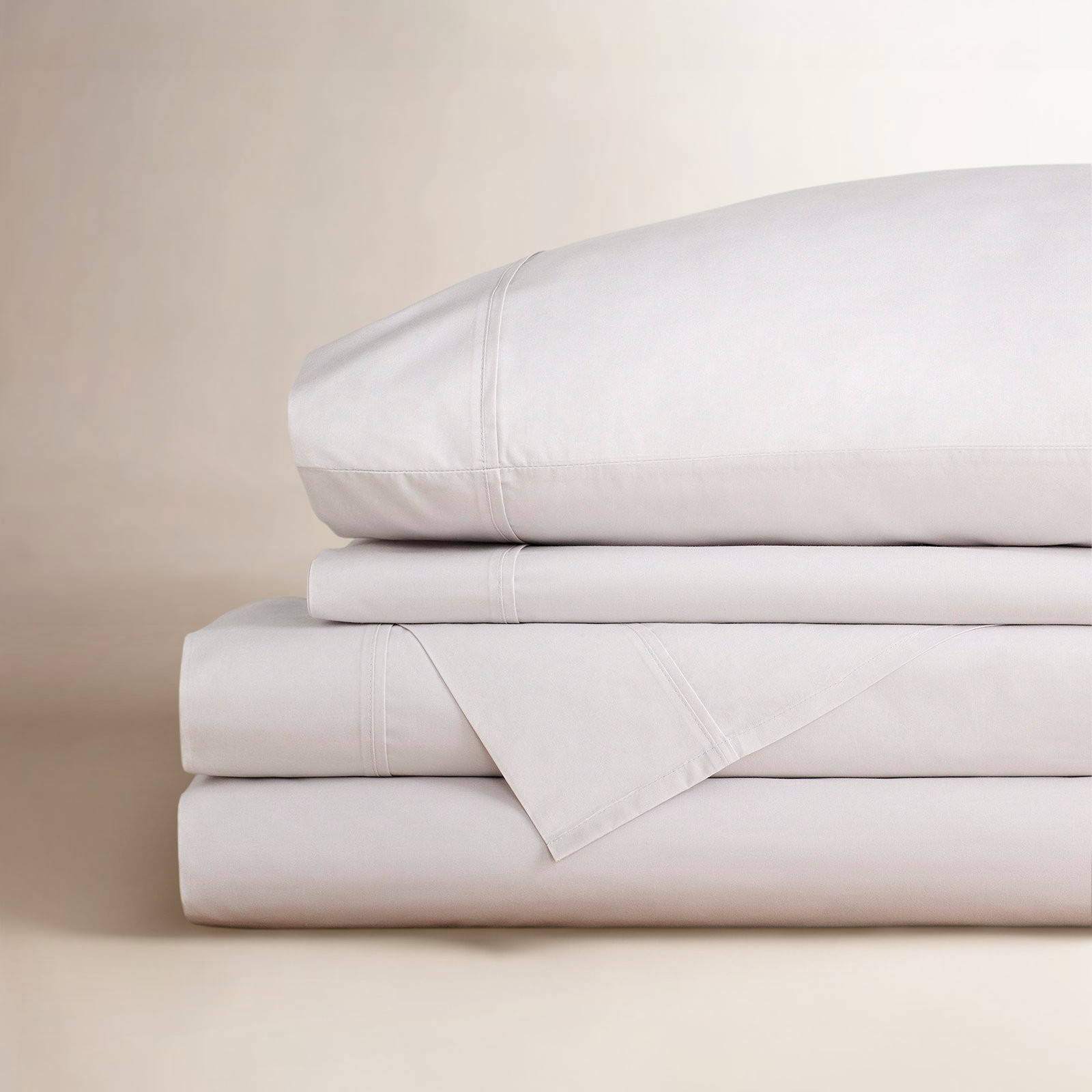 Coyer Cotton Sheet Set, Soft Gray, King Sheet Set + 1 Fitted Sheet + 2 Pillowcases