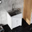 Armoire à lessive blanche 24 po - Installation en acier inoxydable stable du robinet et installation ferme du robinet