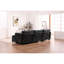 Canapé de 112 po pour salon en tissu de chenille en L, avec rangement et support pour téléphone modulaire moderne en chenille surdimensionné, assise confortable, support mobile