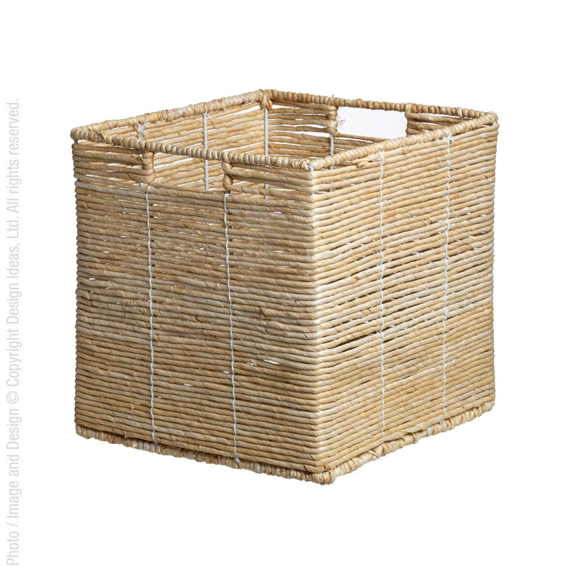 Beachcrest Home™ Crumrine Corn Leaf And Metal Decorative Basket, 13" H x 13" W x 13" D
