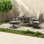Tables de patio de 47 po en métal rond et moderne pour la cour arrière