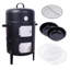 Barbecue fumoir vertical en acier robuste 17 pouces, barbecue rond pour l'extérieur