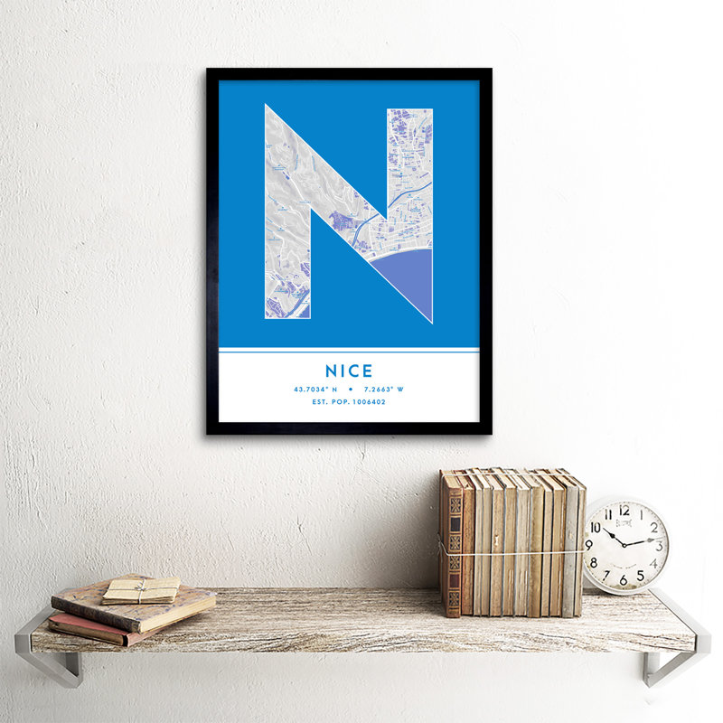 Nice France City - Single Picture Frame Typography