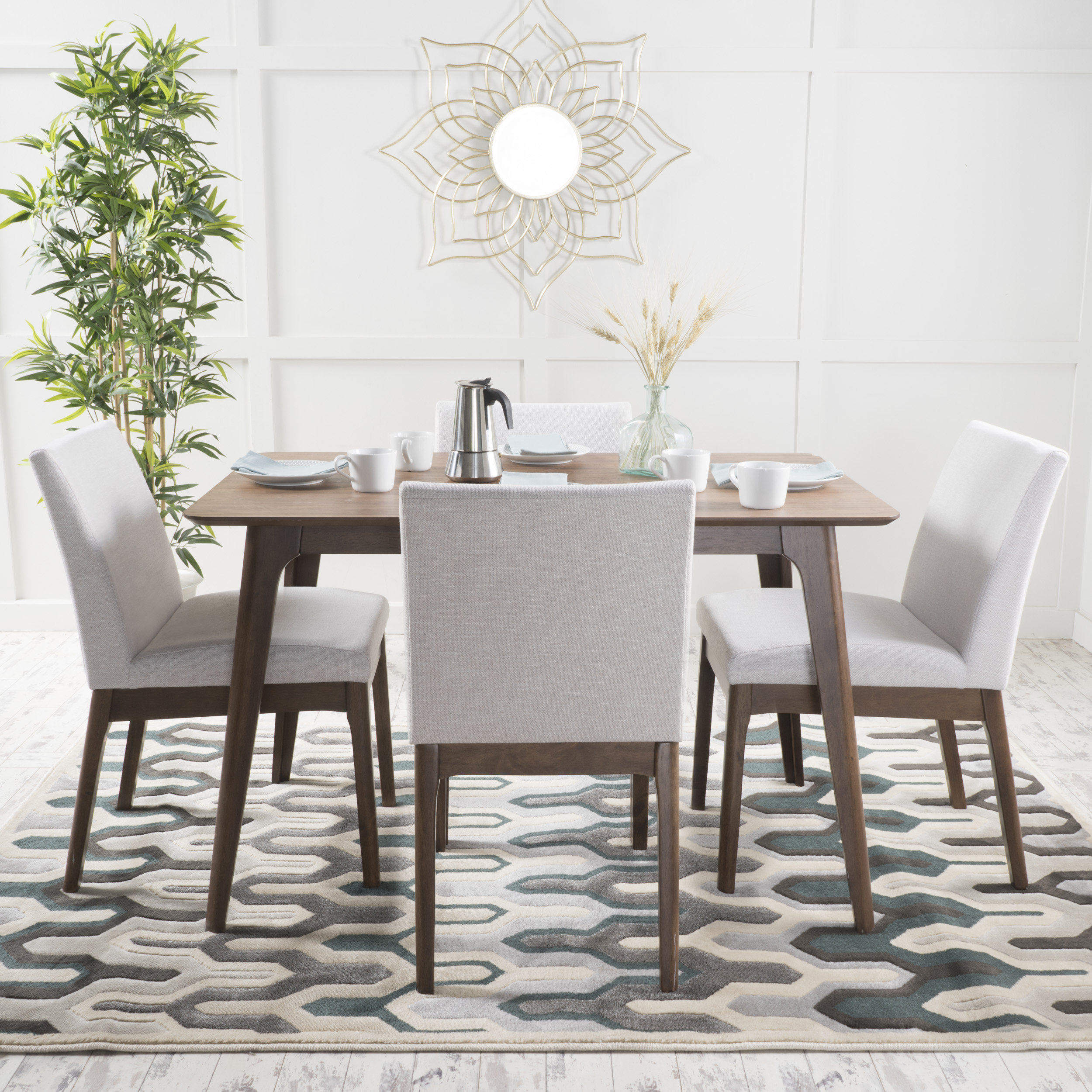 George Oliver Dashone 5 Piece Solid Wood Dining Set & Reviews - Wayfair ...