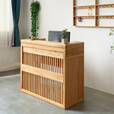 46.85" Brown Standard Solid Wood Reception Desk