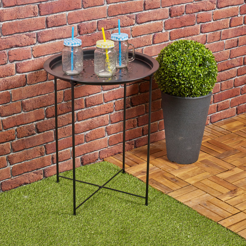 Hiltonia 46cm Circular Folding Table, Black