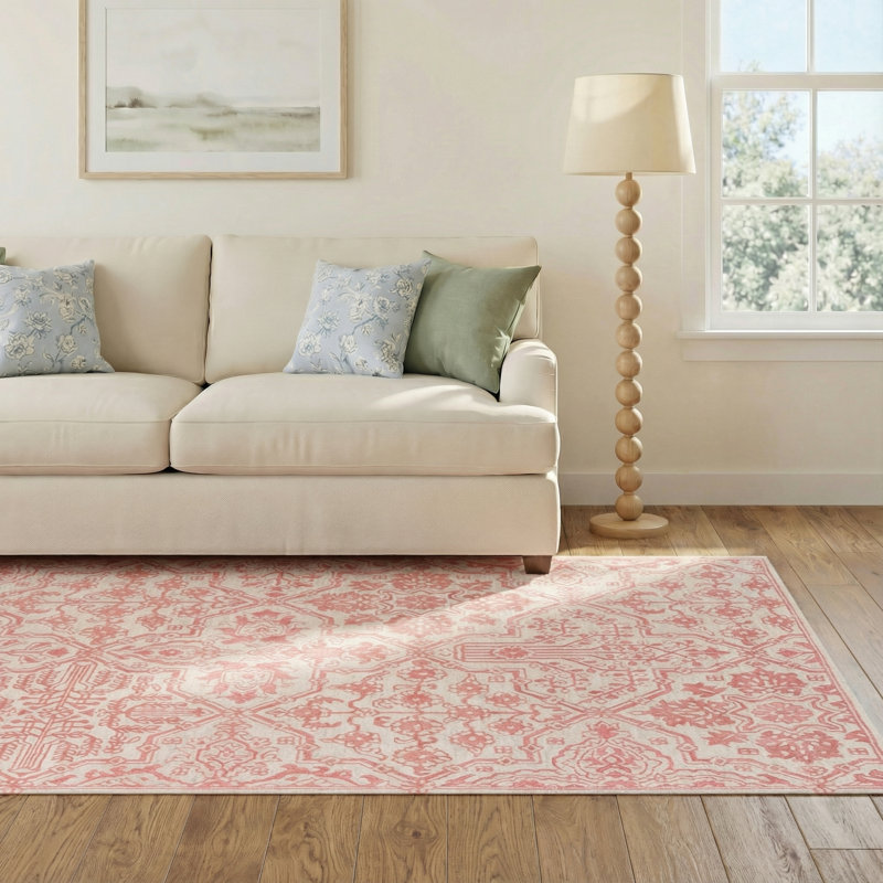 Cece Wool Floral Indoor Rug, Rectangle 5' x 8'