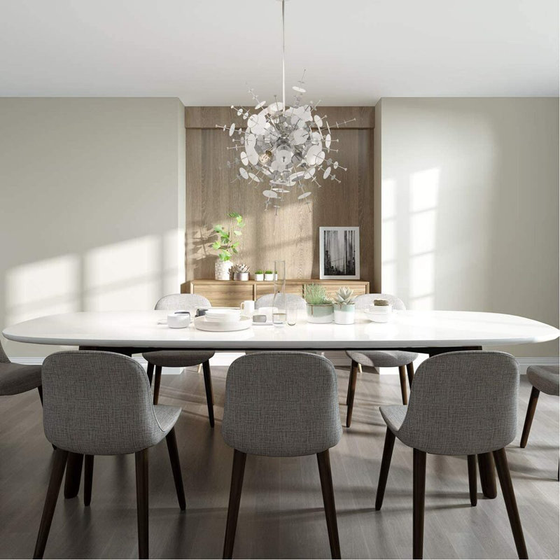 Luminaire suspendu sphère 6 lumières, Argent, H 38 po x l 30 po x P 30 po