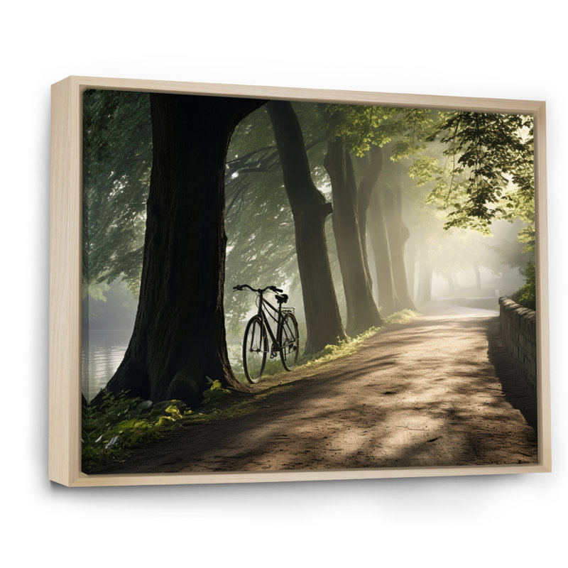 Piste cyclable vélo sereine III - impression, Cadre naturel flottant, H 30 po x l 40 po x P 1,5 po