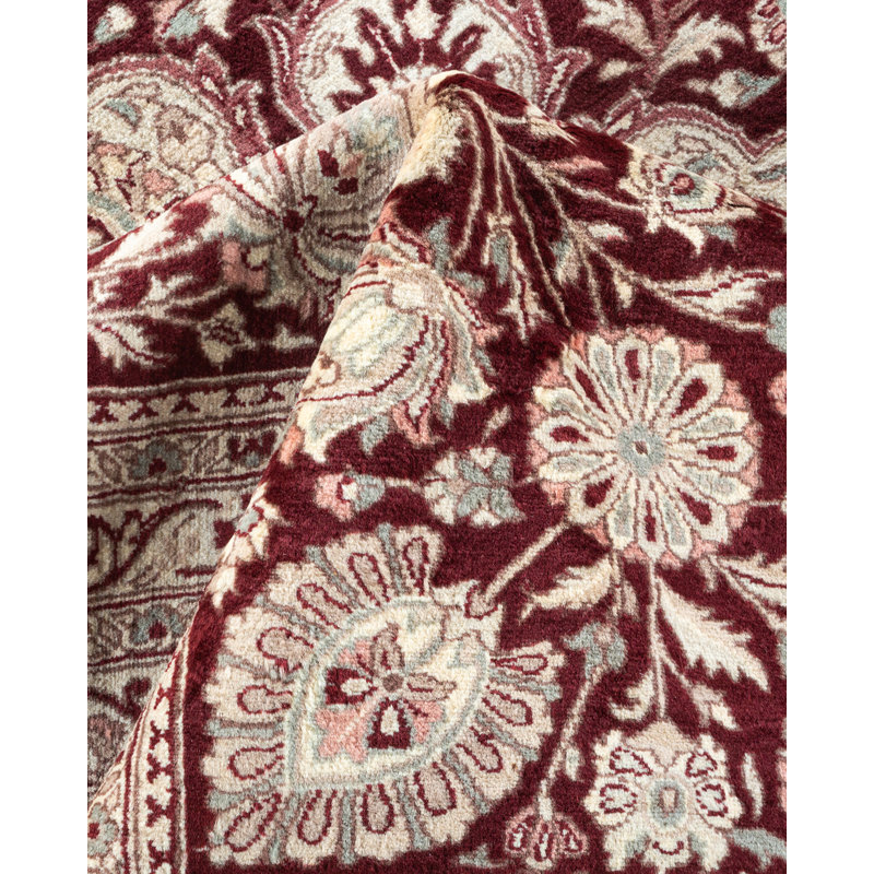 Tapis ivoire en laine noué à la main de conception unique 8 pi 1 po x 10 pi 2 po Hayner