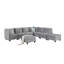 Canapé modulaire en velours gris 8 pièces Simona