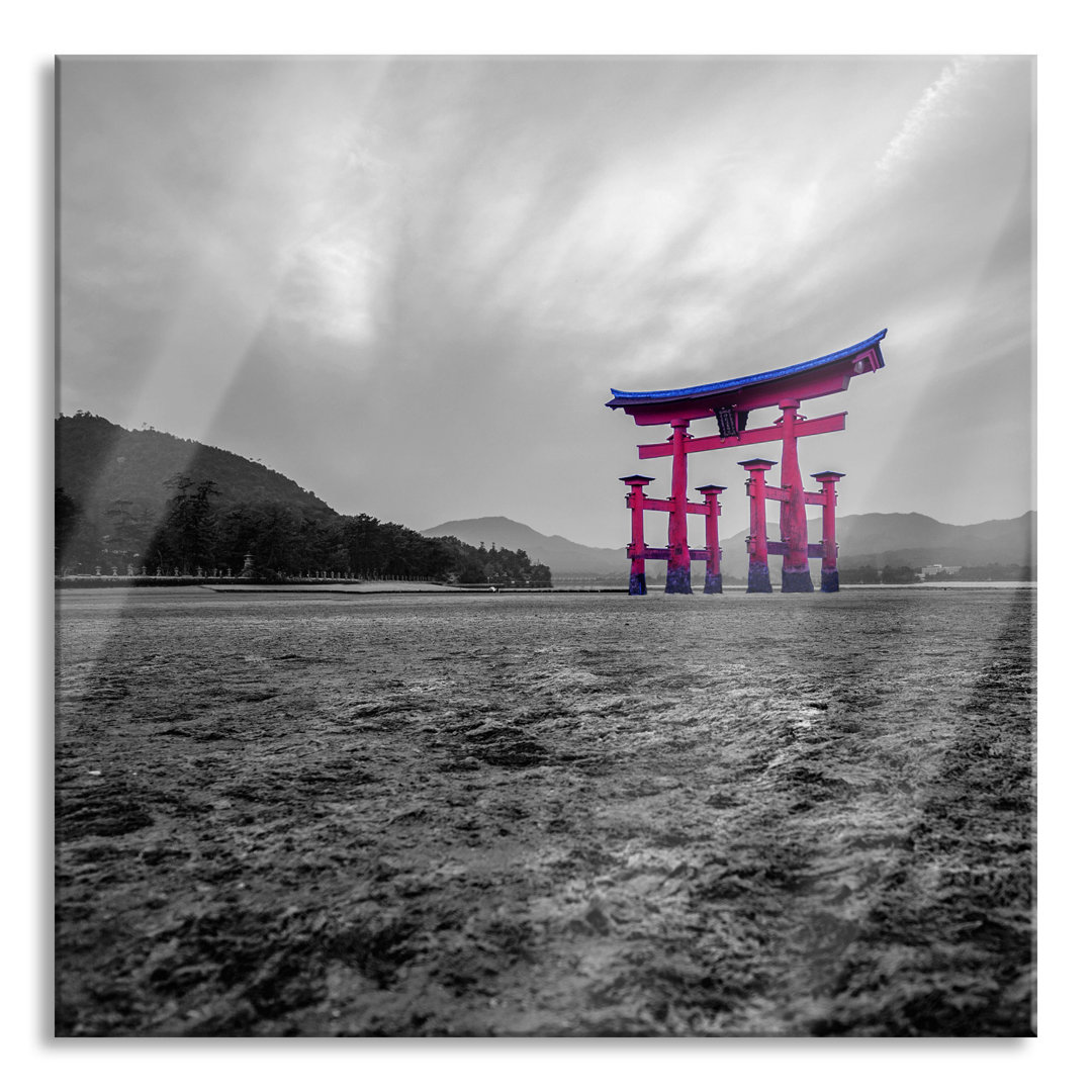 Ungerahmtes Foto auf Glas "Beautiful Torii in Hiroshima"