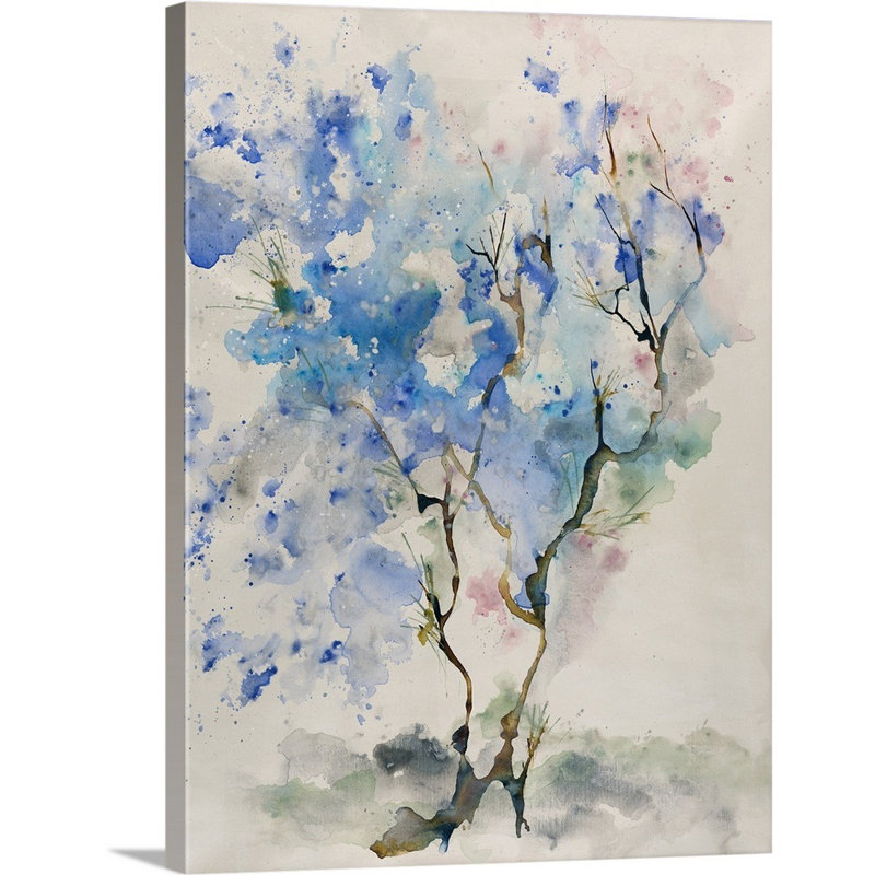 « flowing branches », peinture sur toile, Toile tendue, H 16 po x l 12 po x p 1,25 po