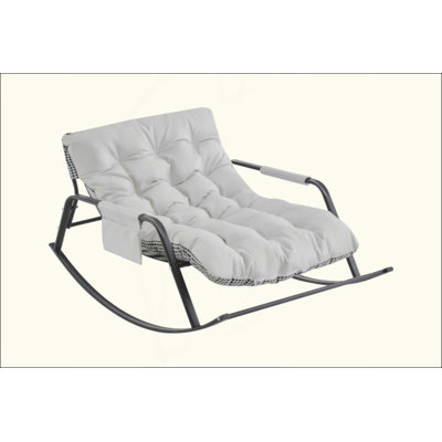 Chaise berçante avec fauteuil coulissant inclinable rembourré en cuir technique très large, fauteuil d'appoint moderne pour le salon, la chambre de bébé et la chambre à coucher
