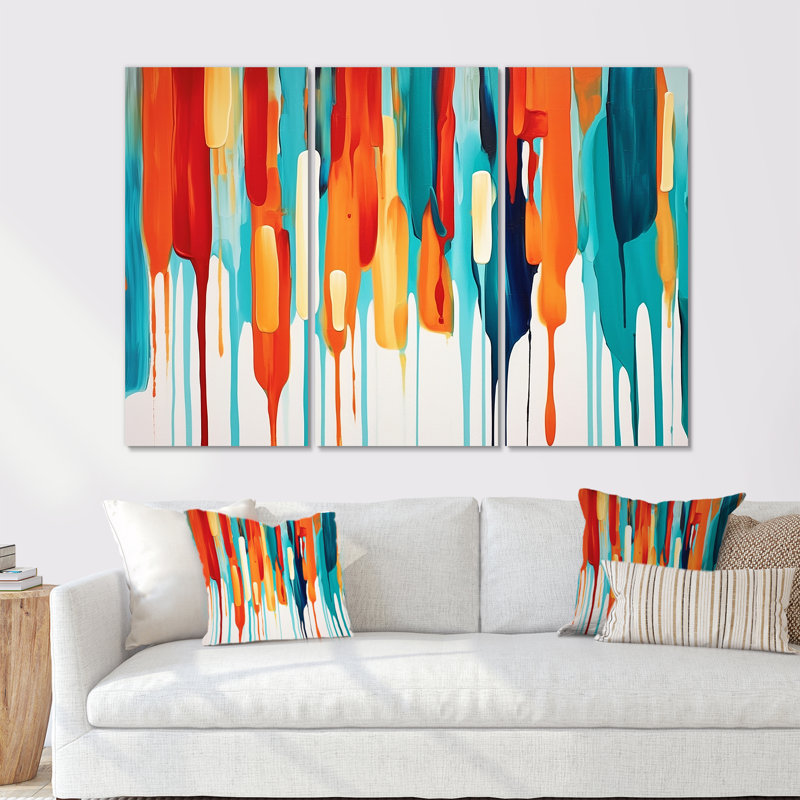Cynthie - ensemble d'art abstrait mural, Toile tendue, H 40 po x l 60 po x P 1 po