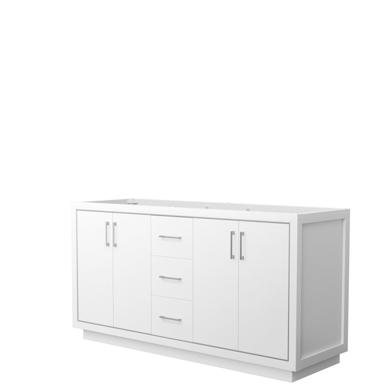 Base de meuble-lavabo double avec miroir 65,25 po Icon, Blanc