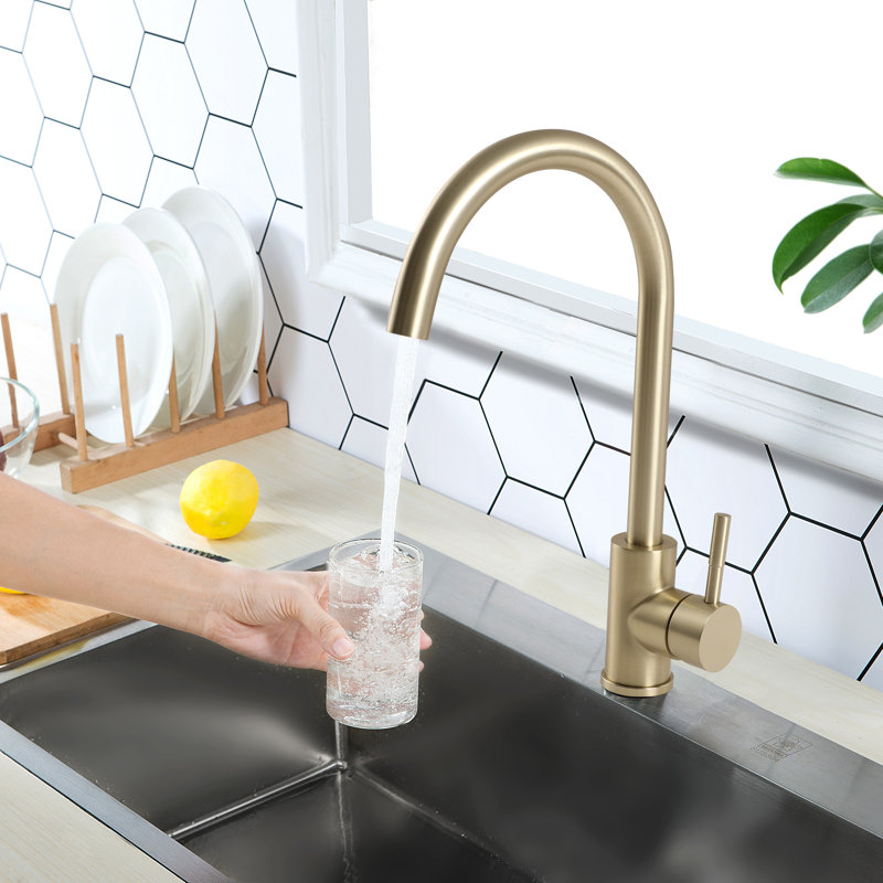 Lordear Kitchen Faucet, Brushed Gold