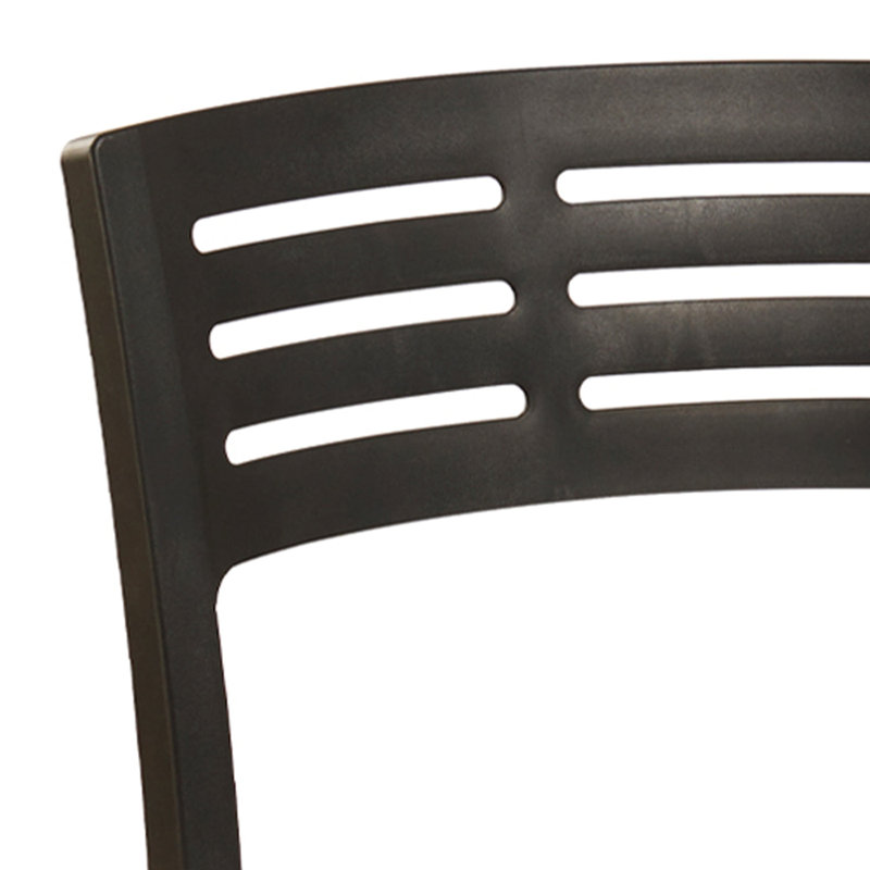 Chaise de salle à manger d'extérieur empilable, Noir, 16