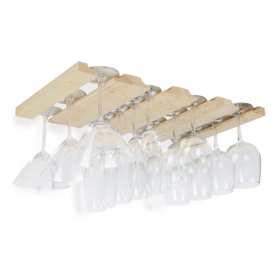 Adren Solid Wood Hanging Wine Glass Rack