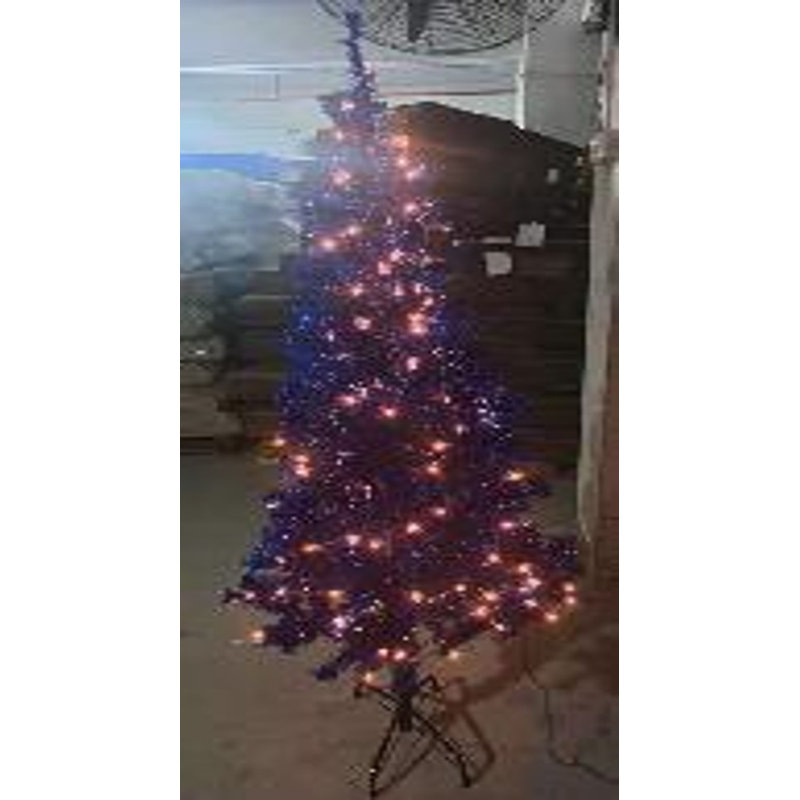 Pre-Lit Artificial Tinsel Christmas Tree - Blue, 9', Pre-Lit