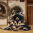 Washable Raven and Crow Southwestern Area Rug-913397854