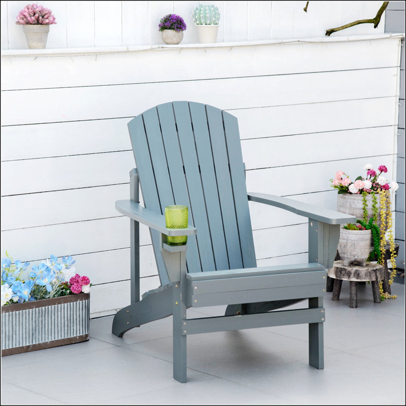 Chaise Adirondack en bois Outsunny