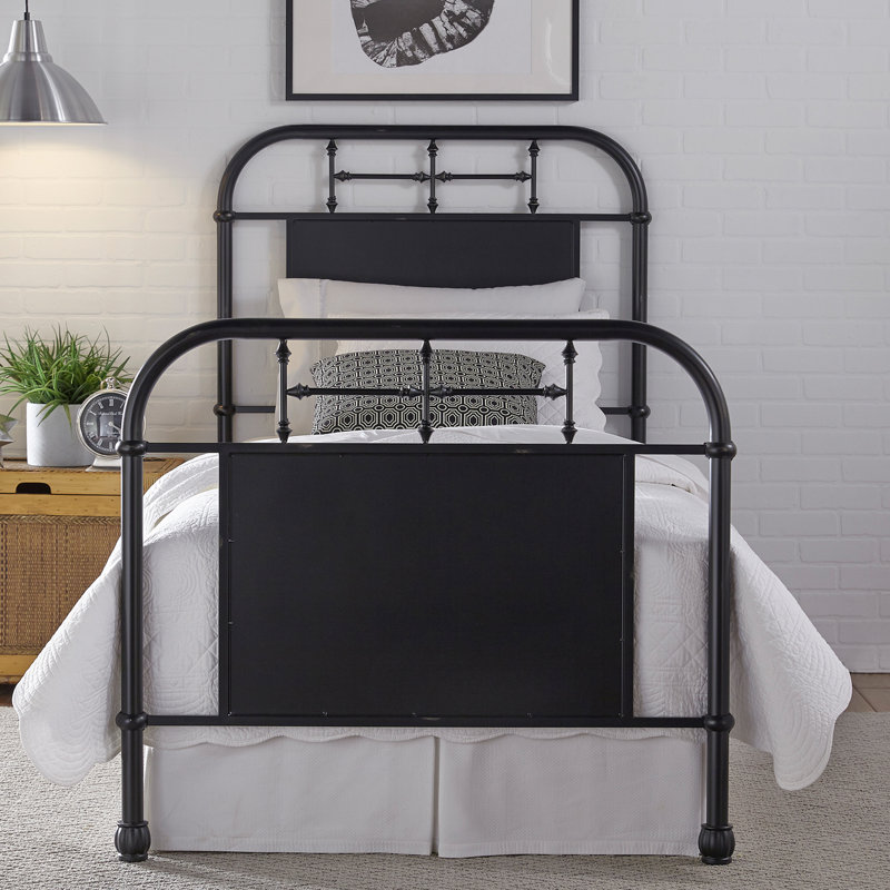 Edmund Metal Standard Bed, Black, Twin