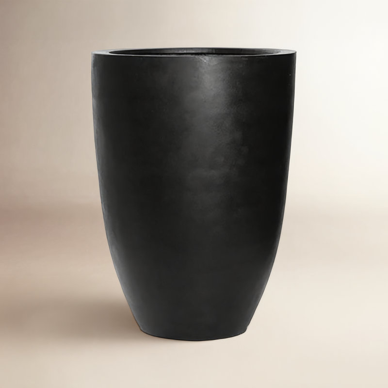 Pot à fleurs Elbe Fiberstone, H 28 po x l 20,5 po x P 20,5 po, Noir