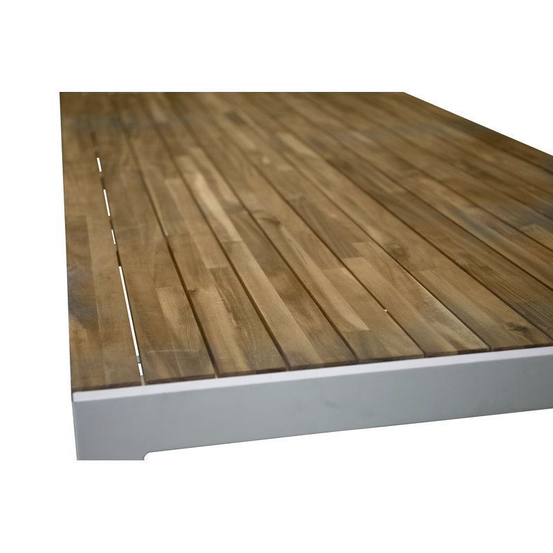 Hyeon Rectangular Teak Outdoor Dining Table , 205cm cm W 90cm cm D