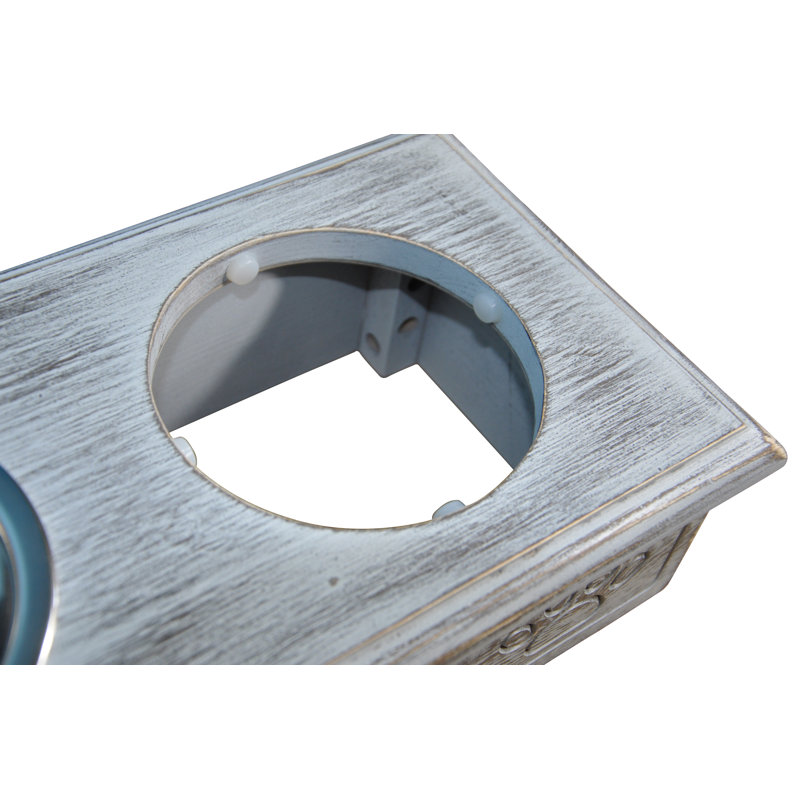 Sassy Paws Anti-Skid Elevated Feeder, Antique Gray