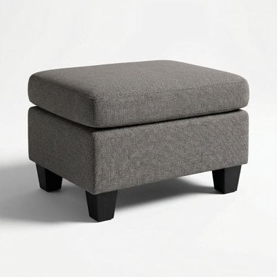 Modern Upholstered Ottoman with Turned Wood Legs