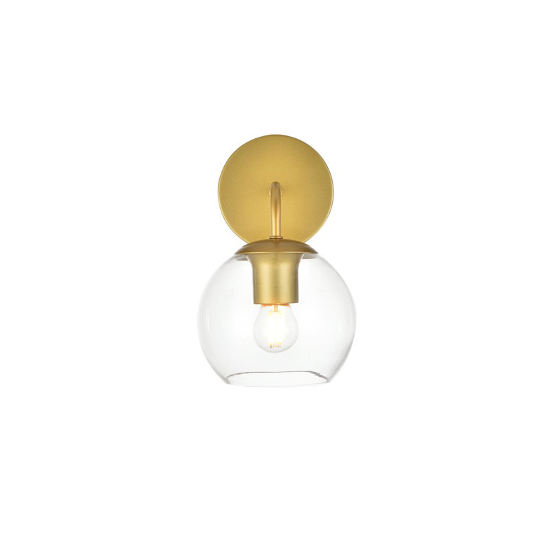 Dimmable Vanity Light, Brass, 10" H x 6" W x 6" D, 1 Light