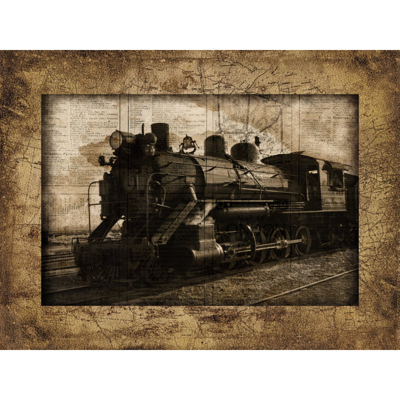 Newprint Train - Impression sur toile tendue, L 24 po x H 18 po