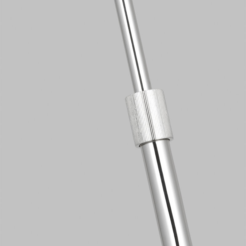 Esther Adjustable 65" White Linen Shade Floor Lamp in Polished Nickel