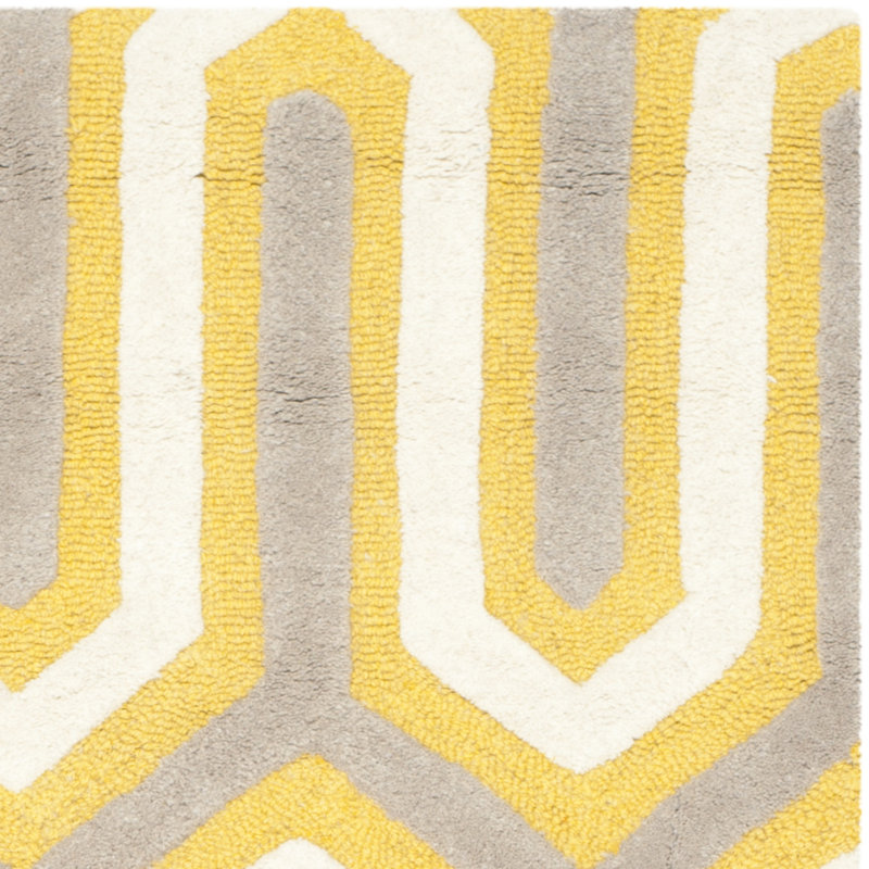 Ellicott Hand Tufted Wool Geometric Rug, Rectangle 2' x 3'