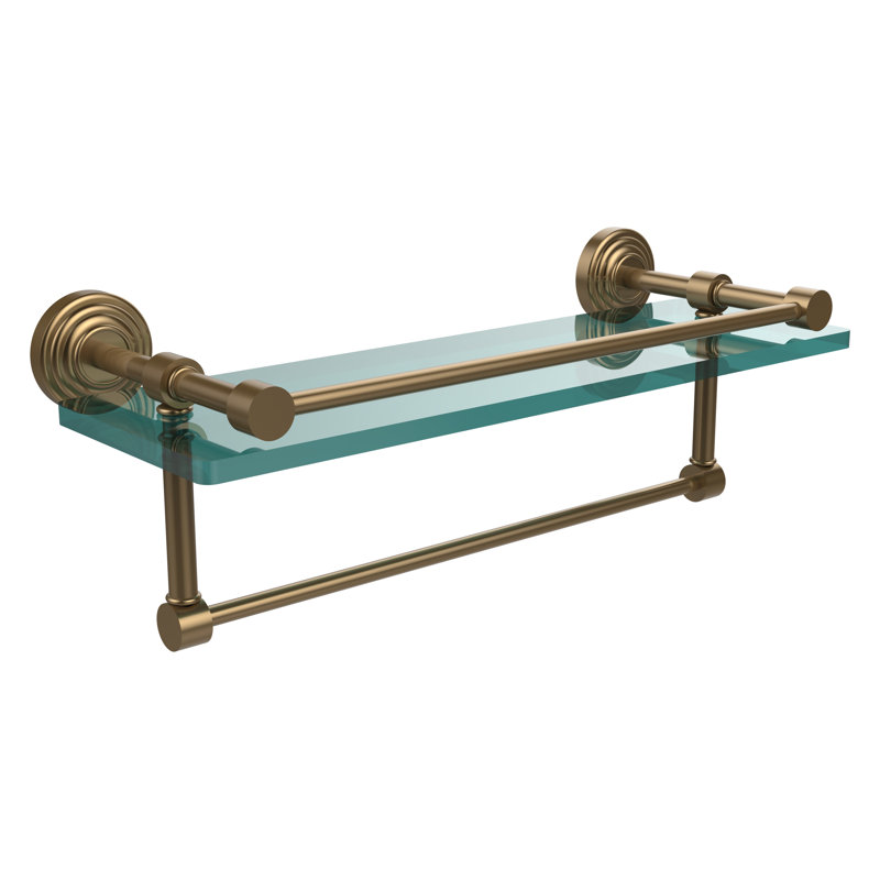 Beresford Bracket Shelf with Towel Bar, Brushed Bronze, 5" H x 22" W x 5" D
