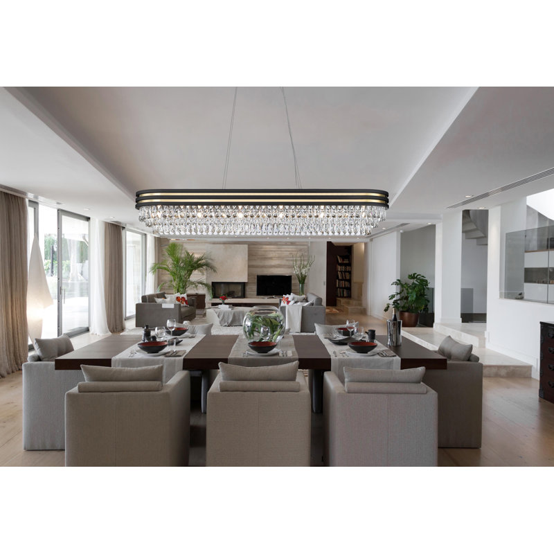 Ruelas 11 - Light Gold Matt Black Crystal Pendant