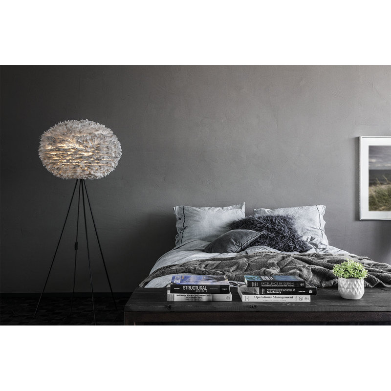 Lampe trépied 59 "Eos, Noir, Gris, H 63 po