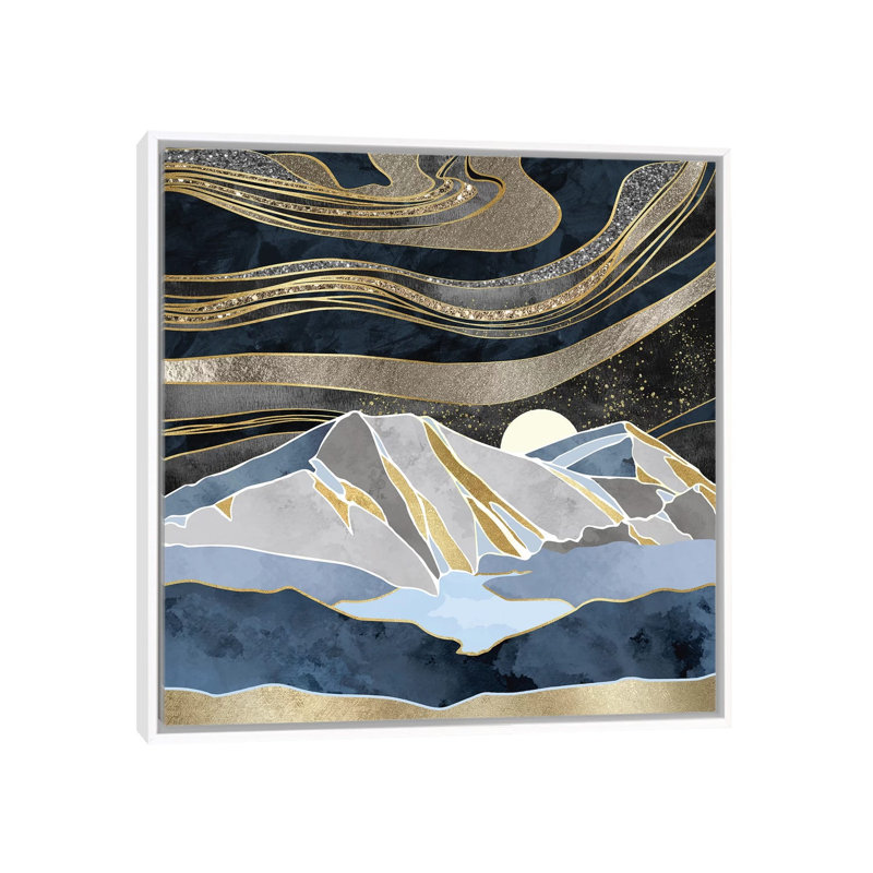 Ciel métallique - impression d'art graphique, H 18 po x l 18 po x 1,5 po, Toile blanche encadrée, Aucun mat