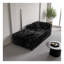 Canapé modulaire noir avec méridienne réversible en velours côtelé moelleux, aucun assemblage requis, petit canapé 2 places-1410861143-1410861136