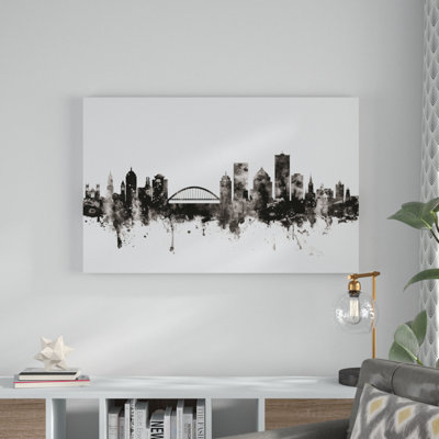 « rochester new york horizon black white », impression sur toile tendue