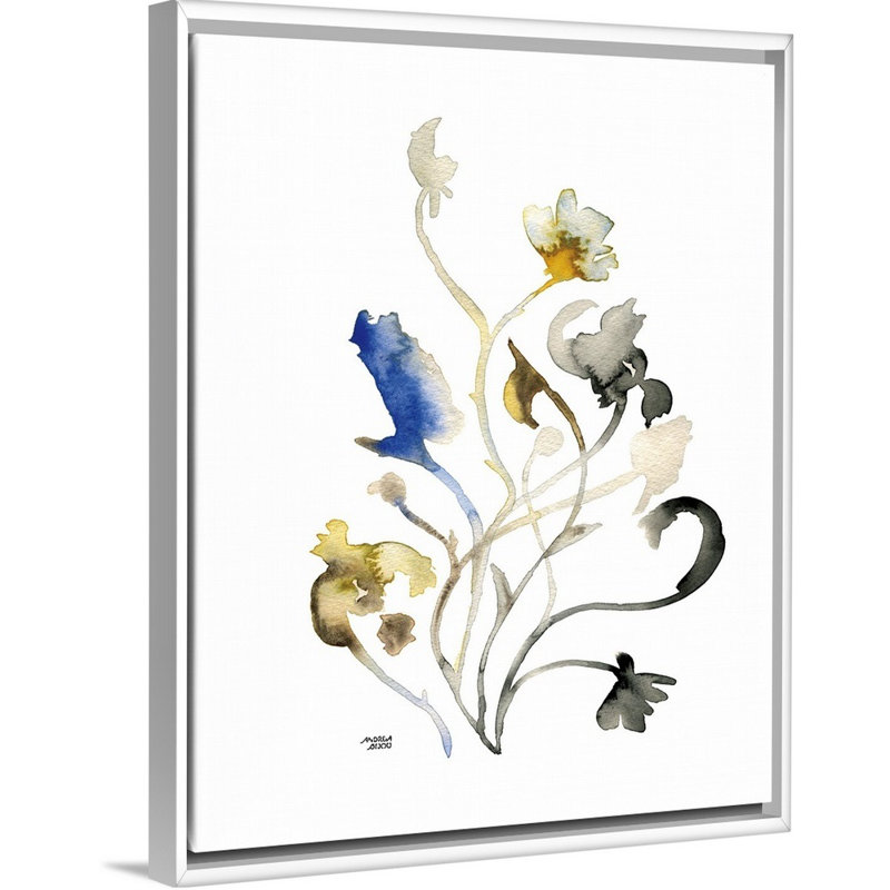 Reproduction d’art sur toile « Watercolor Botanical II » par Andrea bijou, Cadre blanc, H 32 po x l 26 po x P 1,75 po