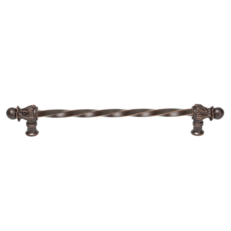 Acanthus 22 inches c.c. with 3/8 twist bar long pull Romanesque style in Chalice, 12", Oil Rubbed Bronze