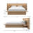 Monroe Queen Size Slatted Bedframe with Wide Headboard with Dimmable Lights-2017782978