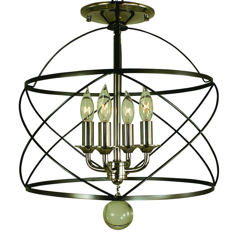 Schwenk Semi Flush Mount, Mahogany Bronze