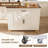 46" Kitchen Island On Wheels With Storage & Power Outlet Movable Rustic Breakfast Bar Table, Wood Top With Adjustable Shelf & Drawer For Kitchen Dining Living Room, White
