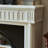Beige + Black Solid Wood Freestanding Fireplace